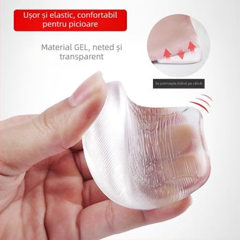 Branțuri unisex transparente, absorbante de șocuri, antiderapante, moi, lavabile, din silicon, la jumătate de mărime, pentru creșterea înălțimii călcâiului, confortabile, en-gros, producător