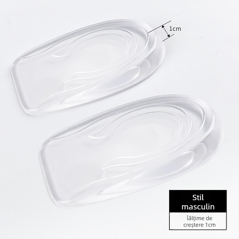 Branțuri unisex transparente, absorbante de șocuri, antiderapante, moi, lavabile, din silicon, la jumătate de mărime, pentru creșterea înălțimii călcâiului, confortabile, en-gros, producător