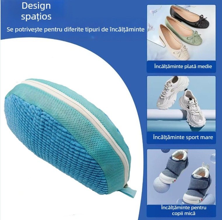 Sac de spălare a pantofilor, nou, îngroșat, reutilizabil, pentru mașină de spălat, special pentru pantofi, sac de protecție, plasă Chenille, sac de curățare