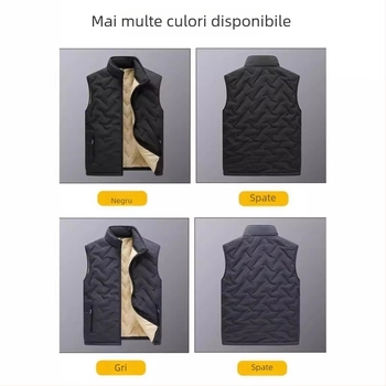 Vestă de bumbac în relief pentru toamnă și iarnă, îmbrăcăminte la modă pentru bărbați, vestă căptușită caldă, vestă de catifea, en-gros