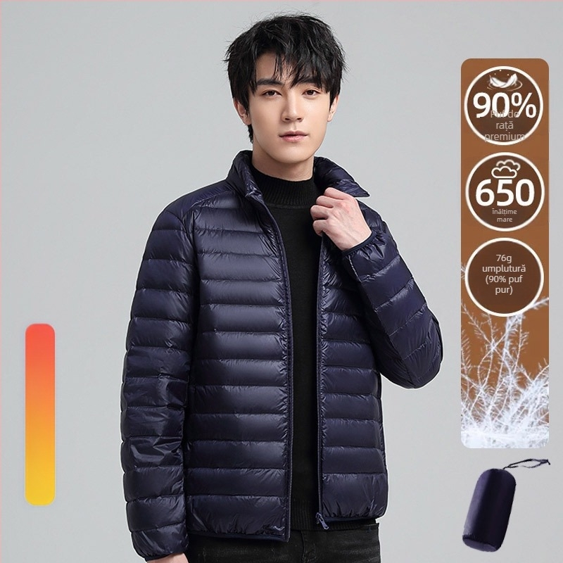 [Noul Standard Național] Jachetă cu puf pentru bărbați și femei, guler înalt ușor, protecție împotriva frigului 6001