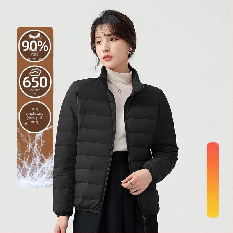 [Noul Standard Național] Jachetă cu puf pentru bărbați și femei, guler înalt ușor, protecție împotriva frigului 6001