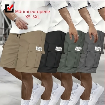 Pantaloni scurți cargo de mărime europeană, exclusivi la nivel transfrontalier, de la XS la 3XL, pantaloni scurți sport casual, lejeri, cu cinci puncte și buzunare multiple