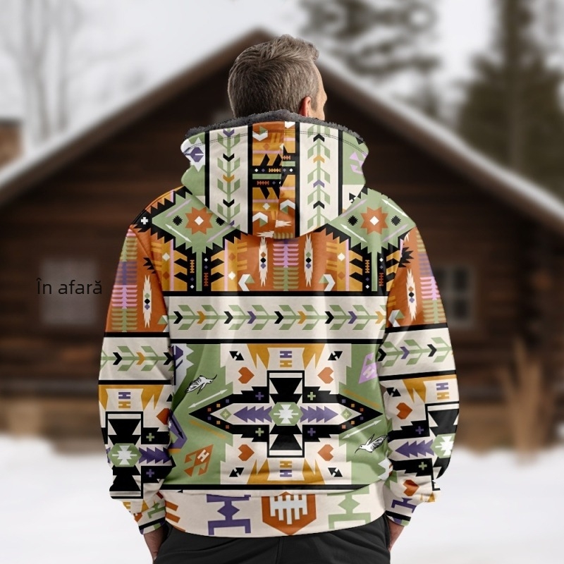 Bărbați de iarnă din catifea, îngroșată, din bumbac, stil etnic, căptușeală dublă, groasă, din catifea, din bumbac, cald, haine de exterior