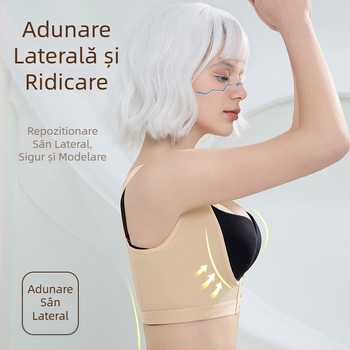 Sutien modelator cu cataramă frontală, reglabil, Super Push-up, pentru piept mic, lenjerie intimă mare