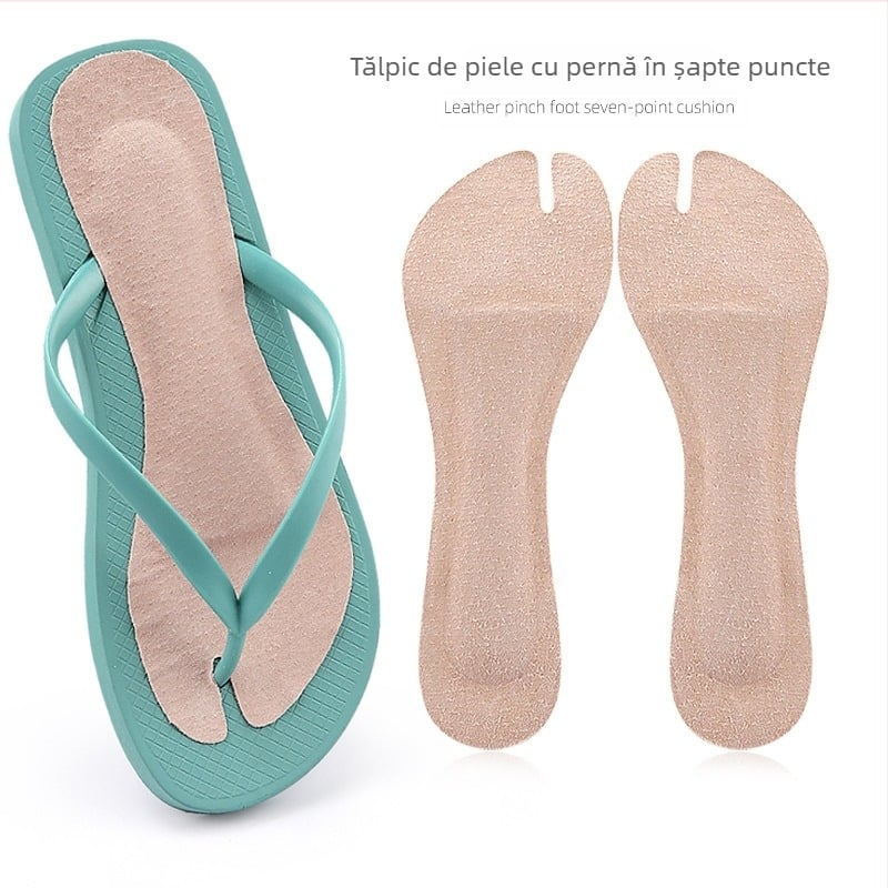 Sandale din piele, sandale autoadezive cu burete 3/4, cu suport moale pentru recul, absorbție de șocuri, antiderapante, cu burete de jumătate de mărime