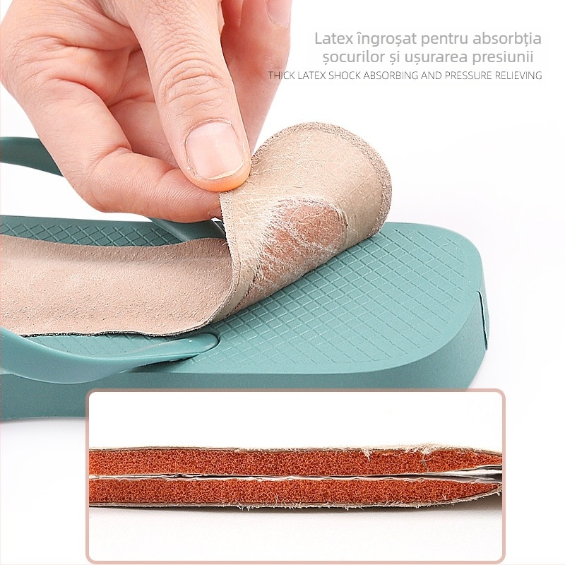 Sandale din piele, sandale autoadezive cu burete 3/4, cu suport moale pentru recul, absorbție de șocuri, antiderapante, cu burete de jumătate de mărime