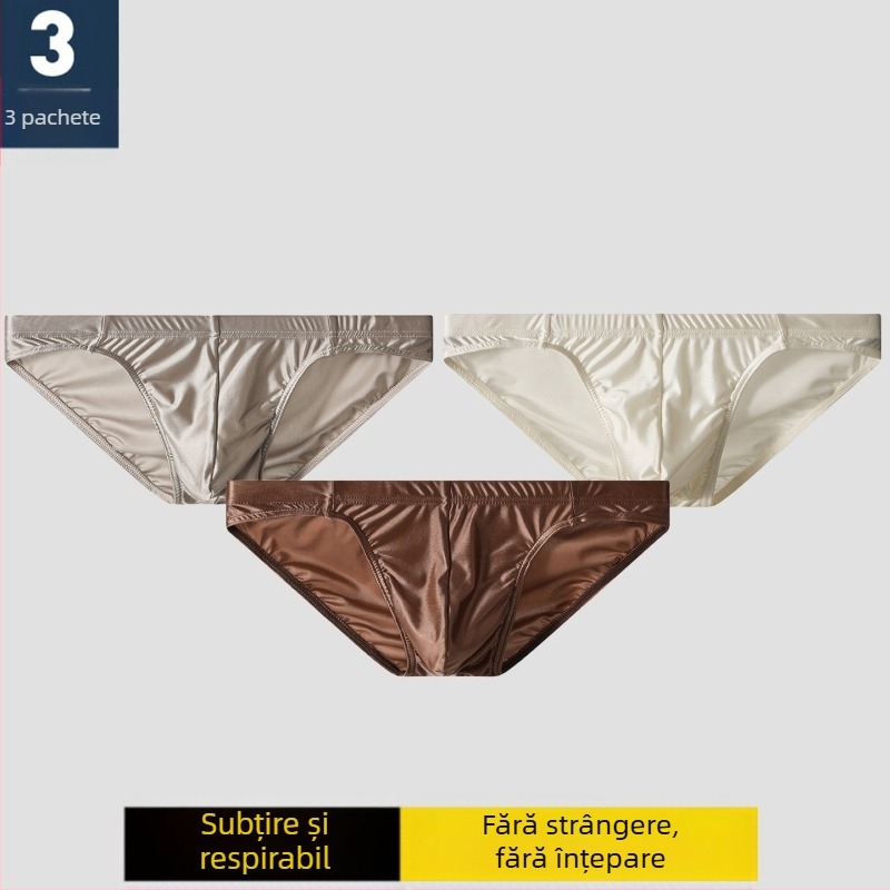 Lenjerie intimă pentru bărbați, satin, băieți, gheață de mătase, convex, ultra-subțire, sexy, pantaloni dintr-o singură bucată, pentru tineri