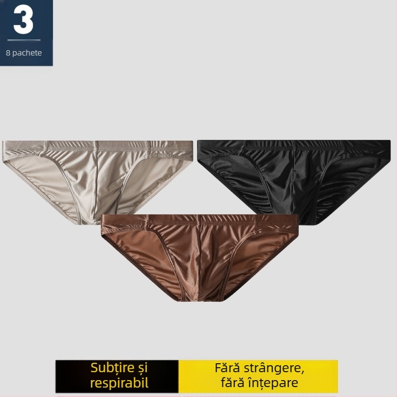 Lenjerie intimă pentru bărbați, satin, băieți, gheață de mătase, convex, ultra-subțire, sexy, pantaloni dintr-o singură bucată, pentru tineri