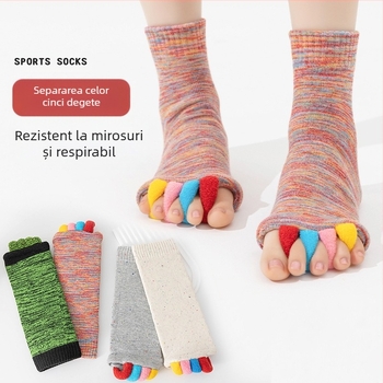 Șosete transfrontaliere japonezo-coreene cu degete colorate pentru yoga, șosete pentru femei cu degete deschise, corectoare pentru degetul mare valgus, șosete cu cinci degete