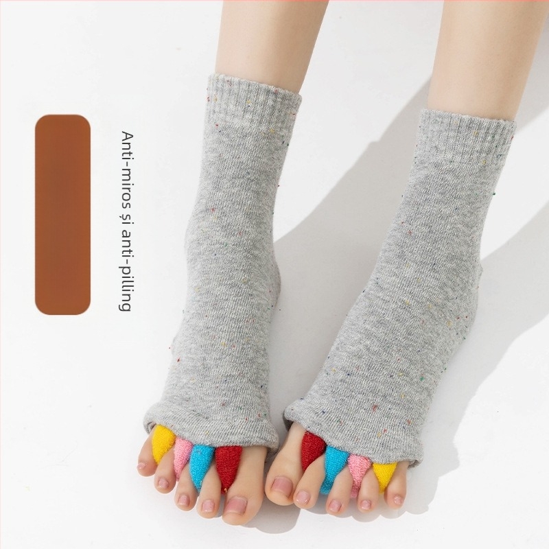 Șosete transfrontaliere japonezo-coreene cu degete colorate pentru yoga, șosete pentru femei cu degete deschise, corectoare pentru degetul mare valgus, șosete cu cinci degete