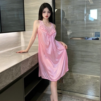 Comerț exterior plus grăsime sexy cămașă de noapte subțire de vară gheață mătase vrac cămașă de noapte dorință pură vânt sling cămașă de noapte femei 4002