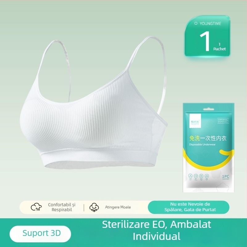 Sutien de unică folosință Time, lenjerie intimă, sutien din bumbac pur, confortabil, fără spălare, ambalaj separat, vestă de călătorie fără urme
