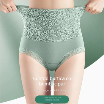 Meiyasi, chiloți eleganți din dantelă, din mătase, cu talie înaltă, din bumbac, pentru femei, lenjerie intimă, cu ridicare a fundului și control al abdomenului