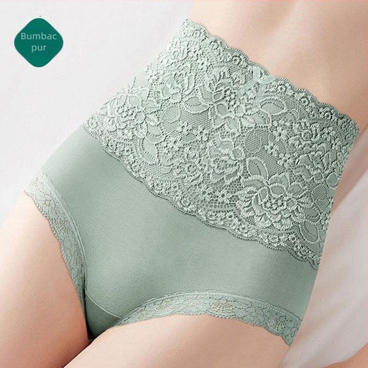 Meiyasi, chiloți eleganți din dantelă, din mătase, cu talie înaltă, din bumbac, pentru femei, lenjerie intimă, cu ridicare a fundului și control al abdomenului