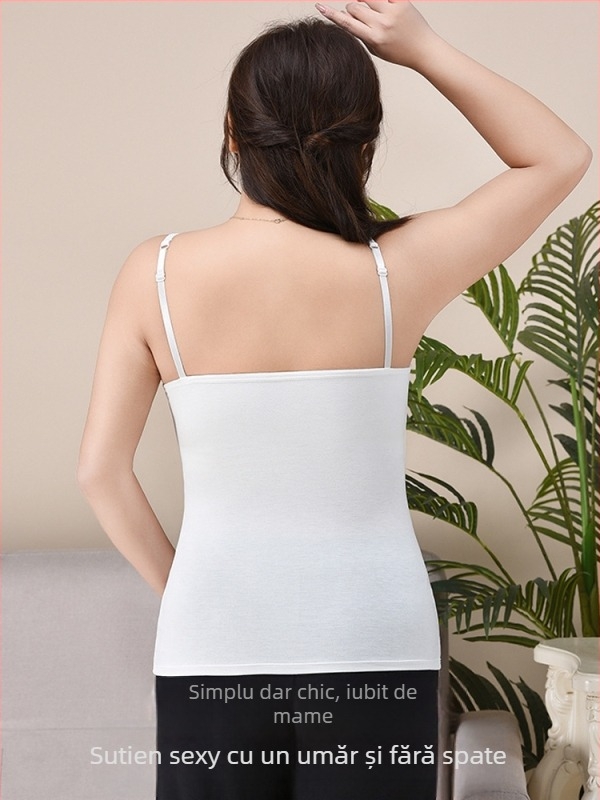 Camizolă mărime plus cu pernă de piept, sutien reglabil fără uzură pentru femei, lenjerie intimă dintr-o singură piesă, îmbrăcăminte interioară pentru fete dolofane