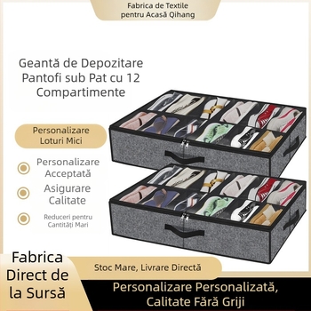 Geantă de depozitare pentru pantofi Amazon, pliabilă, nețesută, cu 12 grile, geantă de finisare, cutie de depozitare pentru casă, en-gros