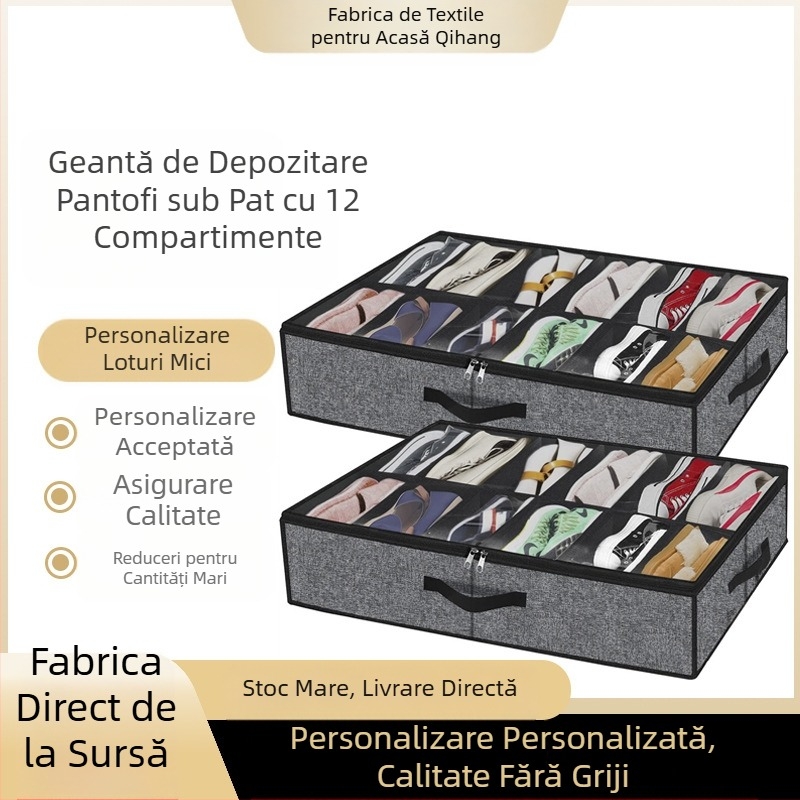 Geantă de depozitare pentru pantofi Amazon, pliabilă, nețesută, cu 12 grile, geantă de finisare, cutie de depozitare pentru casă, en-gros