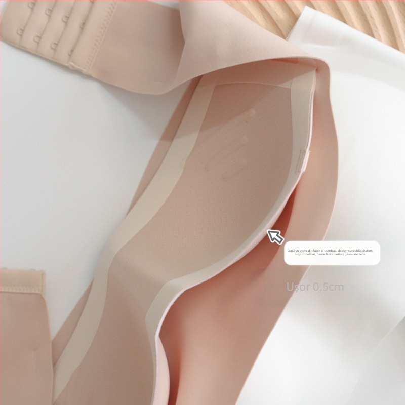 Sutien fără bretele pentru femei, push-up, piept mic, anti-alunecare, anti-expunere, bandană fără cusături, lenjerie interioară, spate frumos, sutien cu dungi jeleu