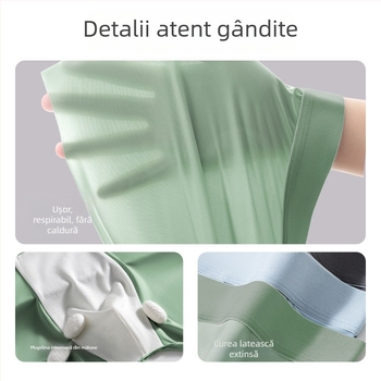 Lenjerie intimă pentru bărbați, pantaloni scurți de mătase glacială, fără urme, transparent, subțire, lenjerie intimă pentru bărbați Cool Sense 7A, boxeri antibacterieni și respirabili