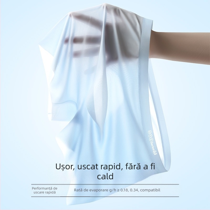 Lenjerie intimă pentru bărbați, pantaloni scurți de mătase glacială, fără urme, transparent, subțire, lenjerie intimă pentru bărbați Cool Sense 7A, boxeri antibacterieni și respirabili