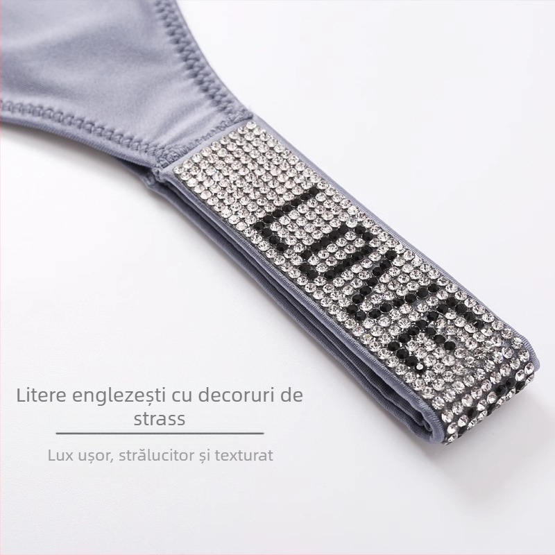 Pantaloni T sexy europeni și americani cu talie joasă, la modă, cu strasuri, tanga, sport, sexy, cu ridicare a șoldurilor, tanga invizibili