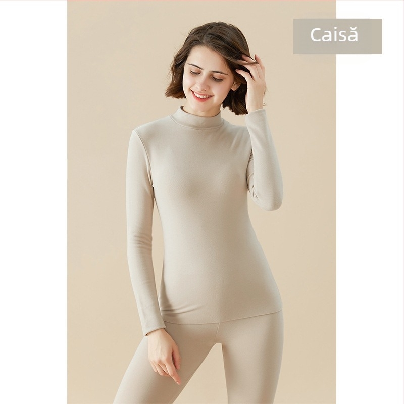 Tricou cu mânecă lungă pentru femei Derong, cu acid hialuronic, termic, pentru frumusețea pielii, 2024, toamna și iarna, nou, cu guler jumătate de broască țestoasă