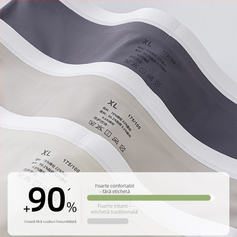 Boxer briefs pentru bărbați din Ice Silk, respirabile, antibacteriene, cu elasticitate înaltă