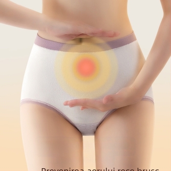 Lenjerie intimă pentru femei, căptușită cu fleece, de toamnă și de iarnă, din bumbac, talie înaltă, cu contractură la burtă, ridicare a șoldurilor, protecție la talie, chiloți calde și rezistente la frig