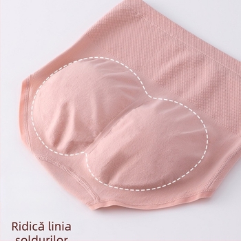Lenjerie intimă pentru femei, căptușită cu fleece, de toamnă și de iarnă, din bumbac, talie înaltă, cu contractură la burtă, ridicare a șoldurilor, protecție la talie, chiloți calde și rezistente la frig