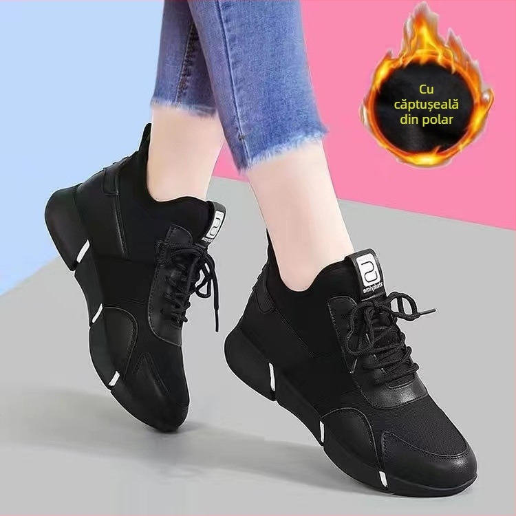 Pantofi de damă de primăvară și toamnă, plasă respirabilă, talpă moale, pantofi de mers din piele versatili, pantofi leneși fără slip, comerț exterior mărime mare