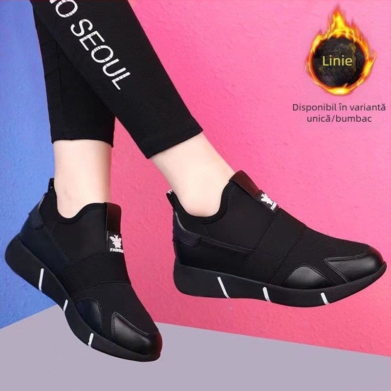 Pantofi de damă de primăvară și toamnă, plasă respirabilă, talpă moale, pantofi de mers din piele versatili, pantofi leneși fără slip, comerț exterior mărime mare