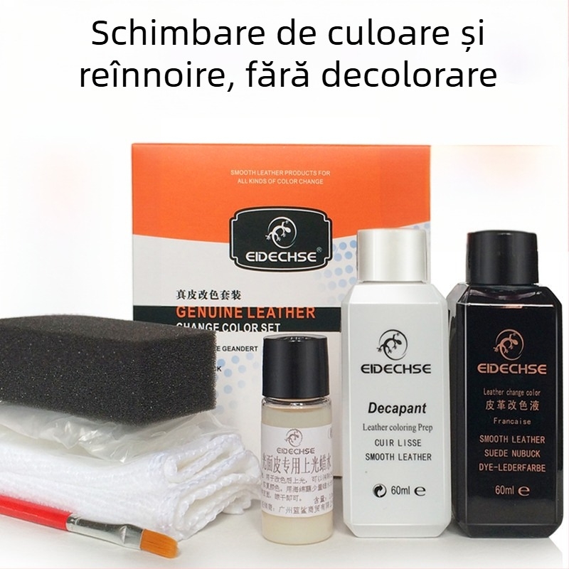 EIDECHSE Set de schimbare a culorii, geantă de canapea din piele, haine, jachetă, pantofi, complement de schimbare a culorii, vopsea de culoare recondiționată