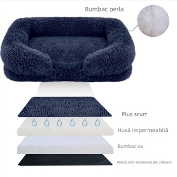 Cuib pătrat detașabil și lavabil transfrontalier, cuib pentru animale de companie, cuib pentru câini, pat pentru pisici Teddy, cuib pentru pisici, casă pentru câini, covoraș pentru animale de companie, livrare dintr-o singură bucată