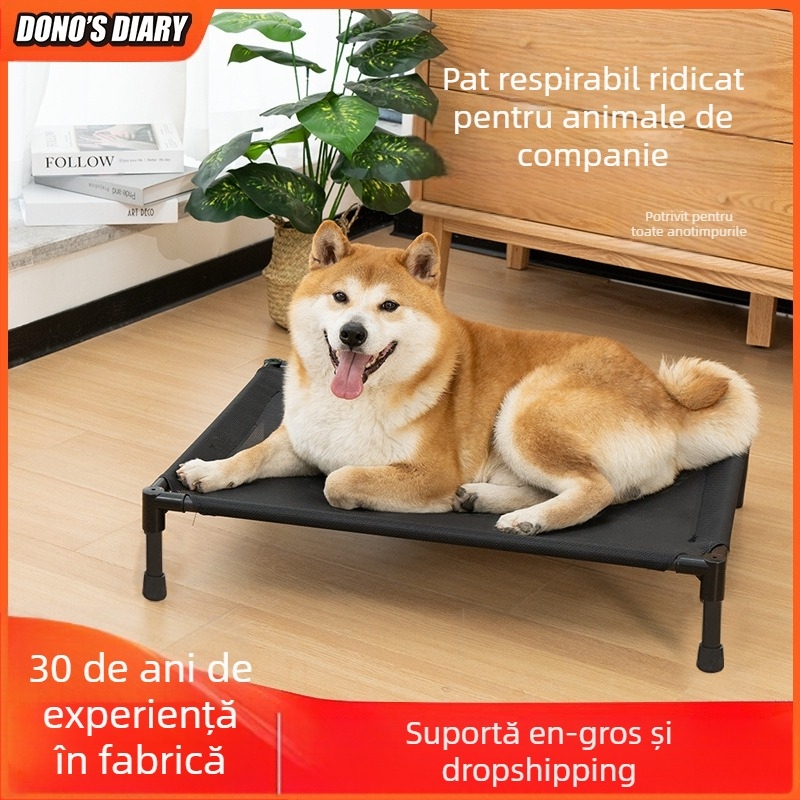 Pat de camping pentru animale de companie, pentru câini și pisici, Four Seasons, universal, de vară, respirabil, răcoros, rezistent la umiditate, detașabil și lavabil, pat pentru câini de talie medie și mică