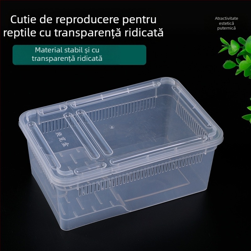 Cutie de hrănire pentru reptile en-gros din fabrică, cutie pentru melci, cutie pentru animale de companie, cutie pentru animale de companie, cutie pentru crab pustnic, cu broască cu coarne, cutie pentru șopârlă, cutie pentru insecte, cutie pentru animale d