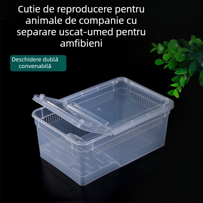 Cutie de hrănire pentru reptile en-gros din fabrică, cutie pentru melci, cutie pentru animale de companie, cutie pentru animale de companie, cutie pentru crab pustnic, cu broască cu coarne, cutie pentru șopârlă, cutie pentru insecte, cutie pentru animale d