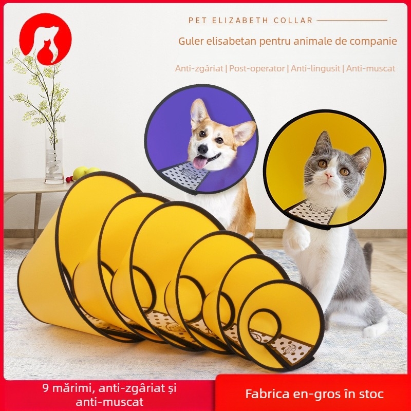 Câine Elizabeth Ring Pet Husă de protecție Câine Anti-mușcătură Husă de protecție Frumusețe Headgear Anti-zgârietură Gât Husă Pisică Anti-lingere Inel
