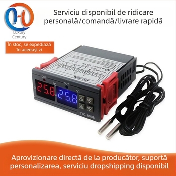 STC-3008 termostat electronic inteligent cu afișaj digital, controler de temperatură reglabil cu afișaj dual, comutator, controler de temperatură reglabil cu temperatură duală