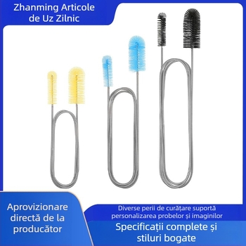 Perie de curățare a furtunului de frigider colorată, perie flexibilă din oțel inoxidabil, perie de scurgere a sticlei, perie de canalizare pentru toaletă, en-gros