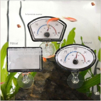 Termometru anticoliziune pentru acvariu, contor de temperatură a apei, termometru de scufundări, termometru cu ventuză încorporat, termometru de înaltă precizie pentru acvariu