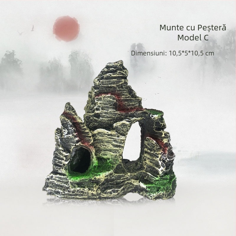 Ornamente decorative pentru acvarii, amenajări peisagistice, simulare de stânci ornamentale, rășină, furnizare directă din fabrică, piatra fierbinte de munte, acvariu