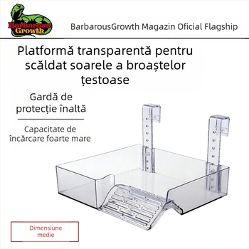 Masă de uscare acrilică pentru broaște țestoase braziliene, ghiveci de broaște țestoase pentru cățărat, peisaj, cutie de broaște țestoase transparentă, nivel ridicat al apei, insulă plutitoare, masă de broaște țestoase pentru uscare