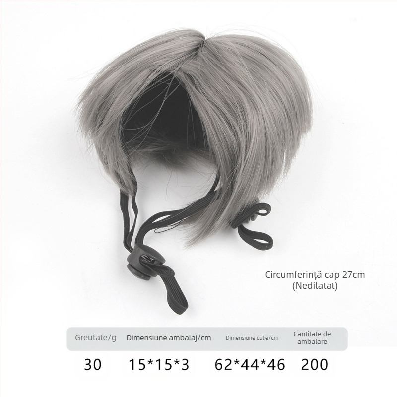 Perucă pentru animale de companie, coafură, câini, pisici, breton îngrijit, cap exploziv, rochie de pluș amuzantă, articole de sărbători