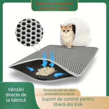 [Producător sursă de covorașe dublu strat pentru așternut pentru pisici] Covorașe etichetabile din material Eva pentru controlul așternutului pentru pisici, lavabile, exclusiv pentru livrare transfrontalieră