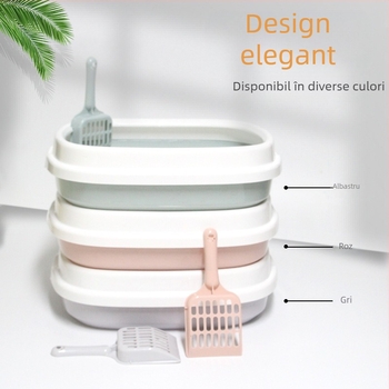 Litiera mare pentru pisici, supradimensionată, complet semi-închisă, toaletă pentru pisici, extra mare, anti-stropire, litiera pentru pisici, consumabile pentru animale de companie