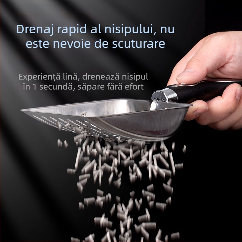 Lopată pentru așternut pentru pisici transfrontalieră, lopată pentru pisici din oțel inoxidabil, lopată pentru pisici, deodorant pentru așternut pentru pisici, instrumente de curățare en-gros din fabrică, articole pentru animale de companie