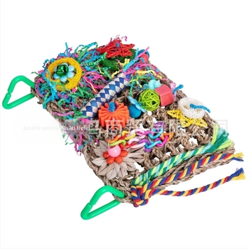 Jucării de mestecat pentru papagali, Accesorii pentru păsări, Plasă acvatică, Lufă, Stea cu cinci colțuri, Tub de împletit din hârtie și mătase, Jucării de mestecat, Plasă de cățărat