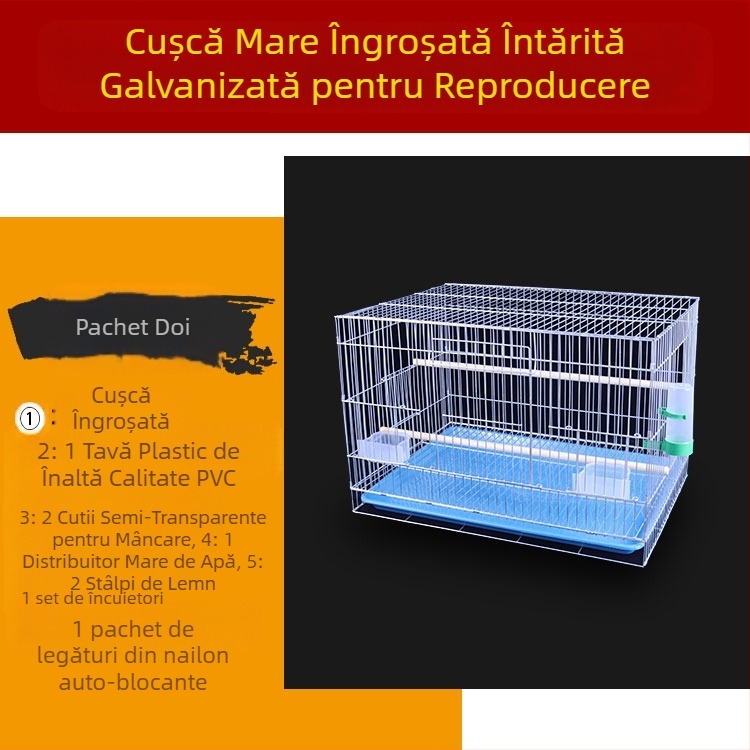 Nou mare îndrăzneață slabă galvanizată cușcă de reproducere bujor papagal cușcă de păsări Xuanfeng insectă porumbel mare cușcă de păsări