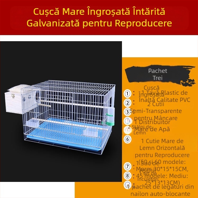 Nou mare îndrăzneață slabă galvanizată cușcă de reproducere bujor papagal cușcă de păsări Xuanfeng insectă porumbel mare cușcă de păsări
